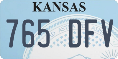 KS license plate 765DFV