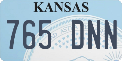KS license plate 765DNN