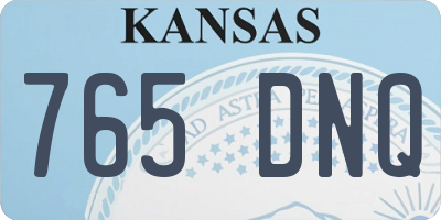 KS license plate 765DNQ