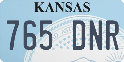 KS license plate 765DNR