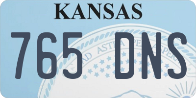 KS license plate 765DNS