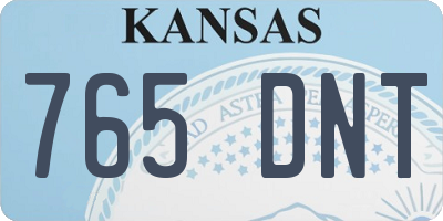 KS license plate 765DNT