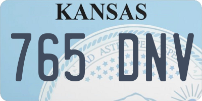 KS license plate 765DNV