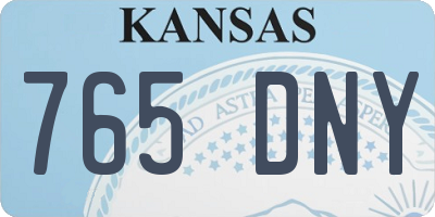 KS license plate 765DNY