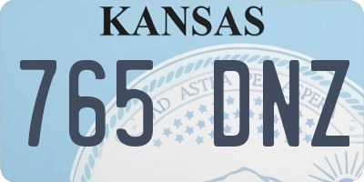 KS license plate 765DNZ