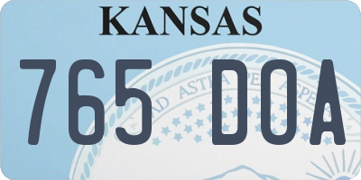 KS license plate 765DOA