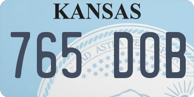 KS license plate 765DOB