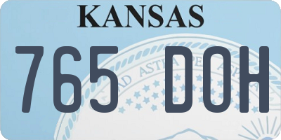 KS license plate 765DOH
