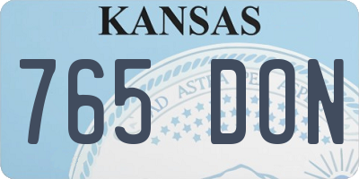 KS license plate 765DON