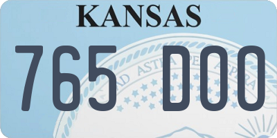 KS license plate 765DOO