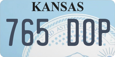 KS license plate 765DOP