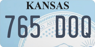 KS license plate 765DOQ