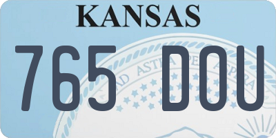 KS license plate 765DOU