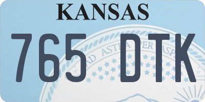 KS license plate 765DTK