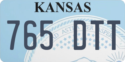 KS license plate 765DTT