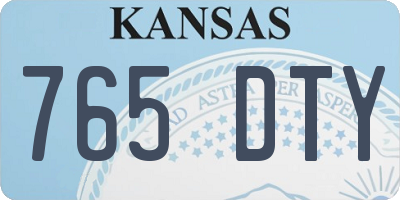 KS license plate 765DTY