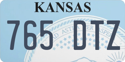 KS license plate 765DTZ