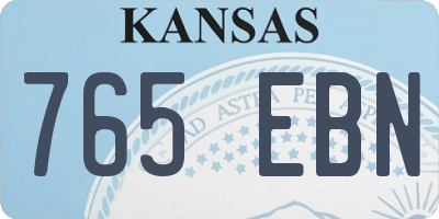 KS license plate 765EBN