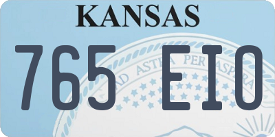 KS license plate 765EIO