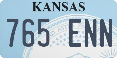 KS license plate 765ENN