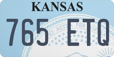 KS license plate 765ETQ