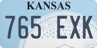 KS license plate 765EXK