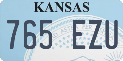 KS license plate 765EZU