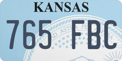 KS license plate 765FBC