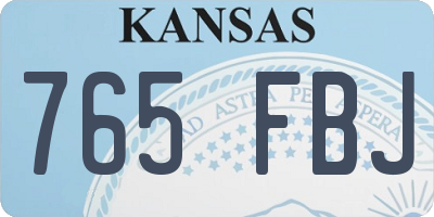 KS license plate 765FBJ