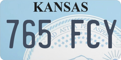 KS license plate 765FCY