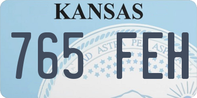 KS license plate 765FEH