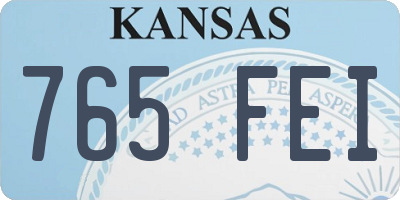 KS license plate 765FEI