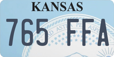 KS license plate 765FFA