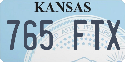 KS license plate 765FTX