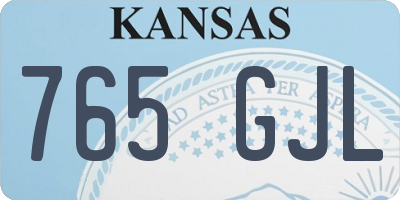 KS license plate 765GJL