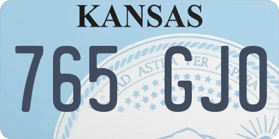 KS license plate 765GJO