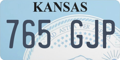 KS license plate 765GJP