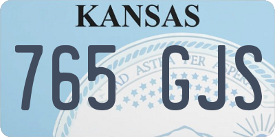 KS license plate 765GJS