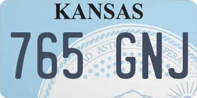 KS license plate 765GNJ