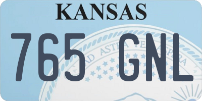 KS license plate 765GNL