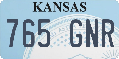 KS license plate 765GNR