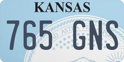 KS license plate 765GNS