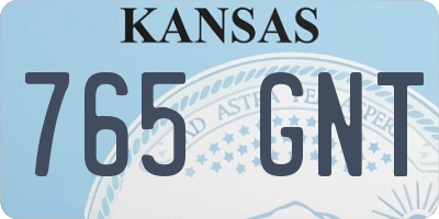 KS license plate 765GNT