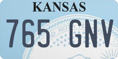 KS license plate 765GNV