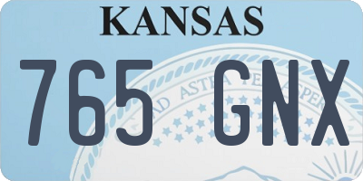KS license plate 765GNX