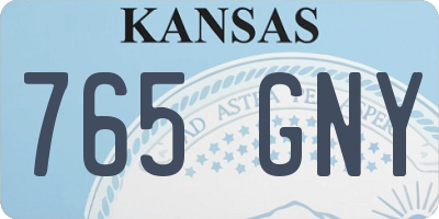 KS license plate 765GNY