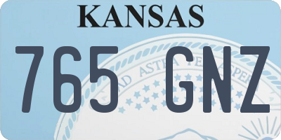 KS license plate 765GNZ