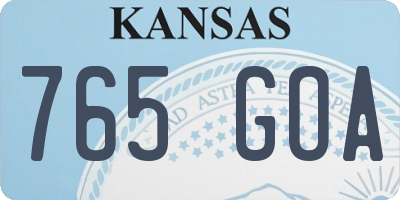KS license plate 765GOA