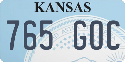 KS license plate 765GOC