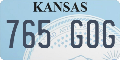 KS license plate 765GOG